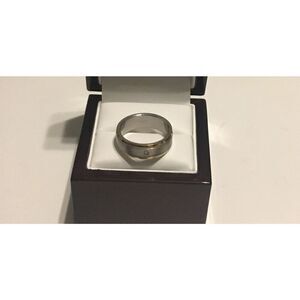 New Mens Two-Tone Stainless Steel Spinner Band Ring Sz 9